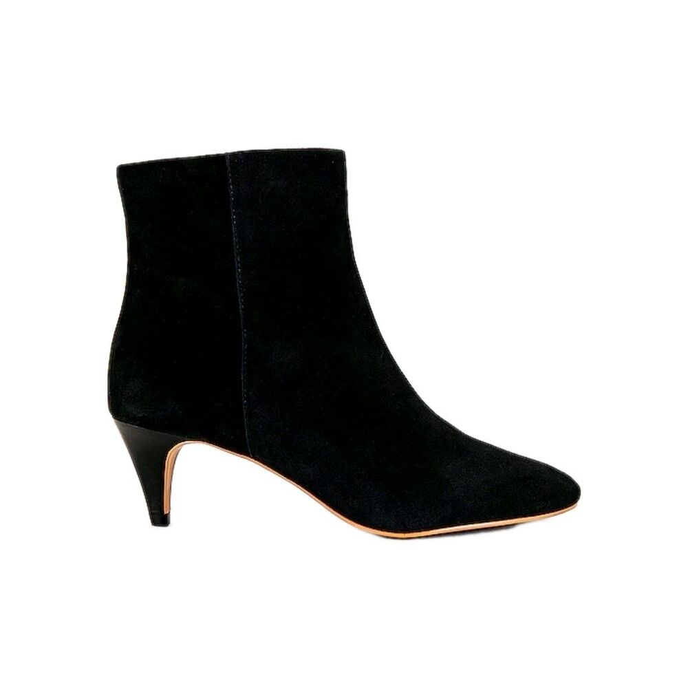 Revolve Dolce Vita Dee Black Suede Leather Pointed Toe Kitten Heel Booties 6M